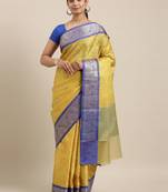 CLASSICATE from the house of The Chennai Silks Mustard Organza Weaving Saree With Running Blouse