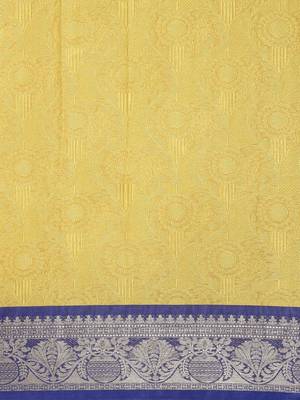 CLASSICATE from the house of The Chennai Silks Mustard Organza Weaving Saree With Running Blouse 4