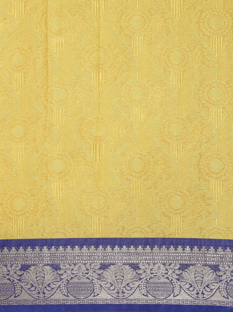 CLASSICATE from the house of The Chennai Silks Mustard Organza Weaving Saree With Running Blouse