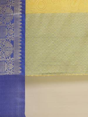 CLASSICATE from the house of The Chennai Silks Mustard Organza Weaving Saree With Running Blouse 5