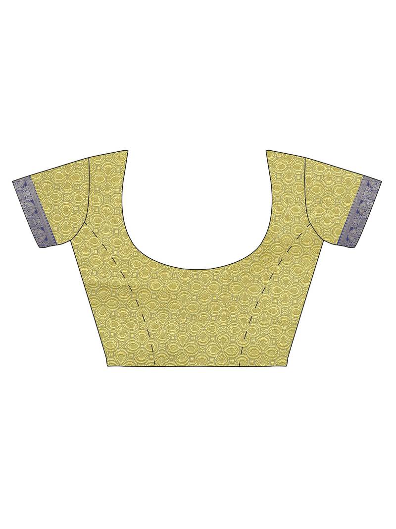 CLASSICATE from the house of The Chennai Silks Mustard Organza Weaving Saree With Running Blouse