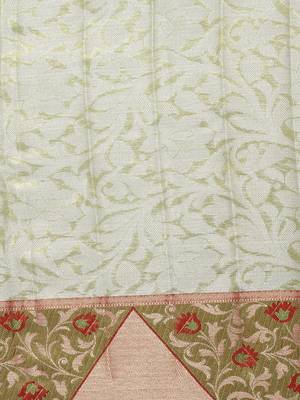 CLASSICATE from the house of The Chennai Silks Green Organza Weaving Saree With Running Blouse 5