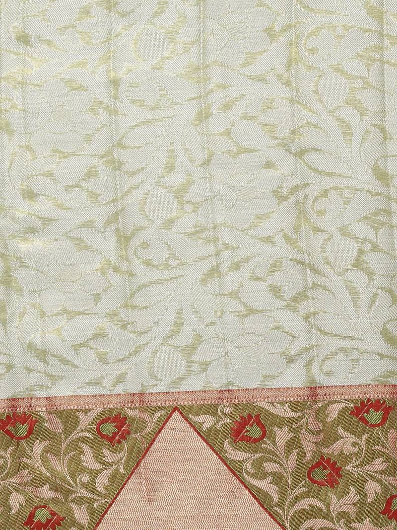 CLASSICATE from the house of The Chennai Silks Green Organza Weaving Saree With Running Blouse