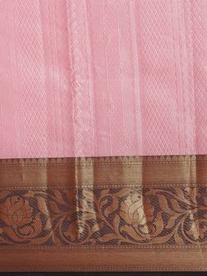 CLASSICATE from the house of The Chennai Silks Pink Organza Weaving Saree With Running Blouse 4