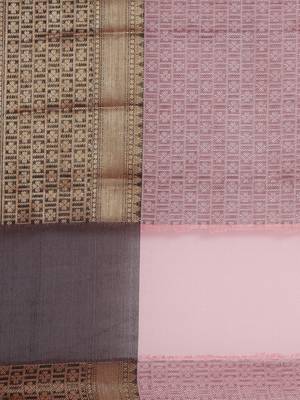 CLASSICATE from the house of The Chennai Silks Pink Organza Weaving Saree With Running Blouse 5