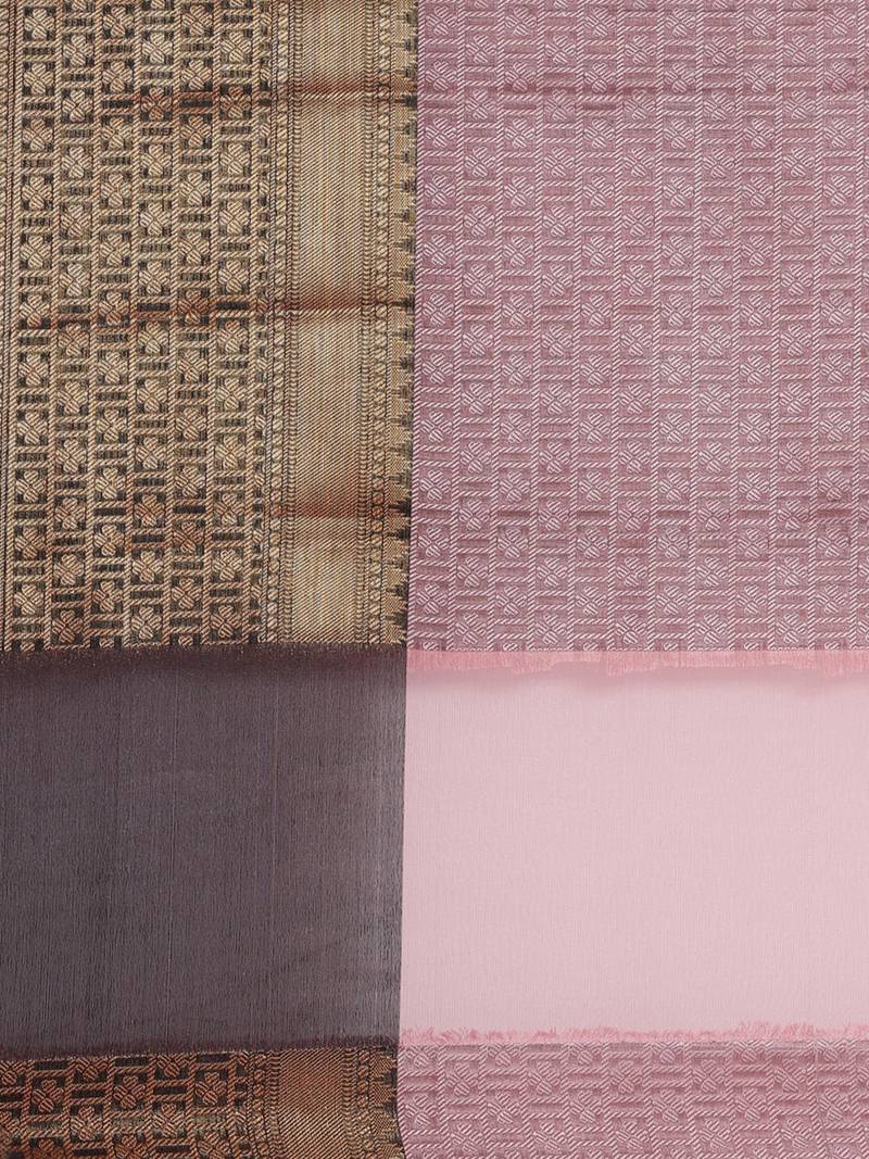 CLASSICATE from the house of The Chennai Silks Pink Organza Weaving Saree With Running Blouse