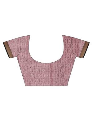 CLASSICATE from the house of The Chennai Silks Pink Organza Weaving Saree With Running Blouse 6