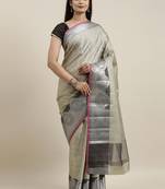 CLASSICATE from the house of The Chennai Silks Grey Organza Weaving Saree With Running Blouse