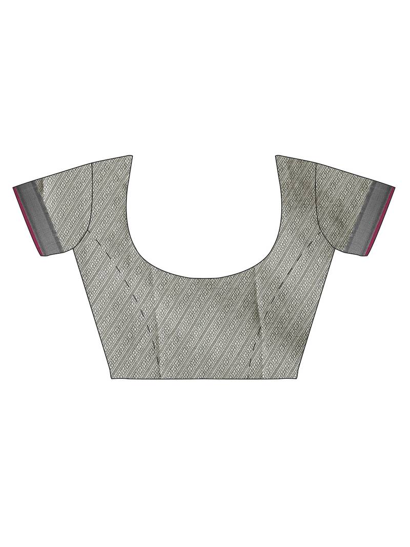 CLASSICATE from the house of The Chennai Silks Grey Organza Weaving Saree With Running Blouse