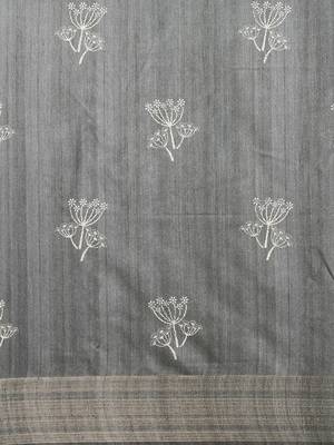 CLASSICATE from the house of The Chennai Silks Grey Printed Jute Cotton Saree With Running Blouse 4