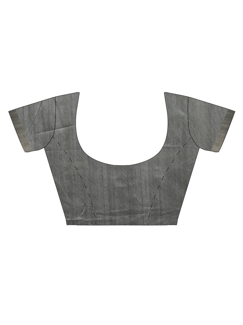 CLASSICATE from the house of The Chennai Silks Grey Printed Jute Cotton Saree With Running Blouse