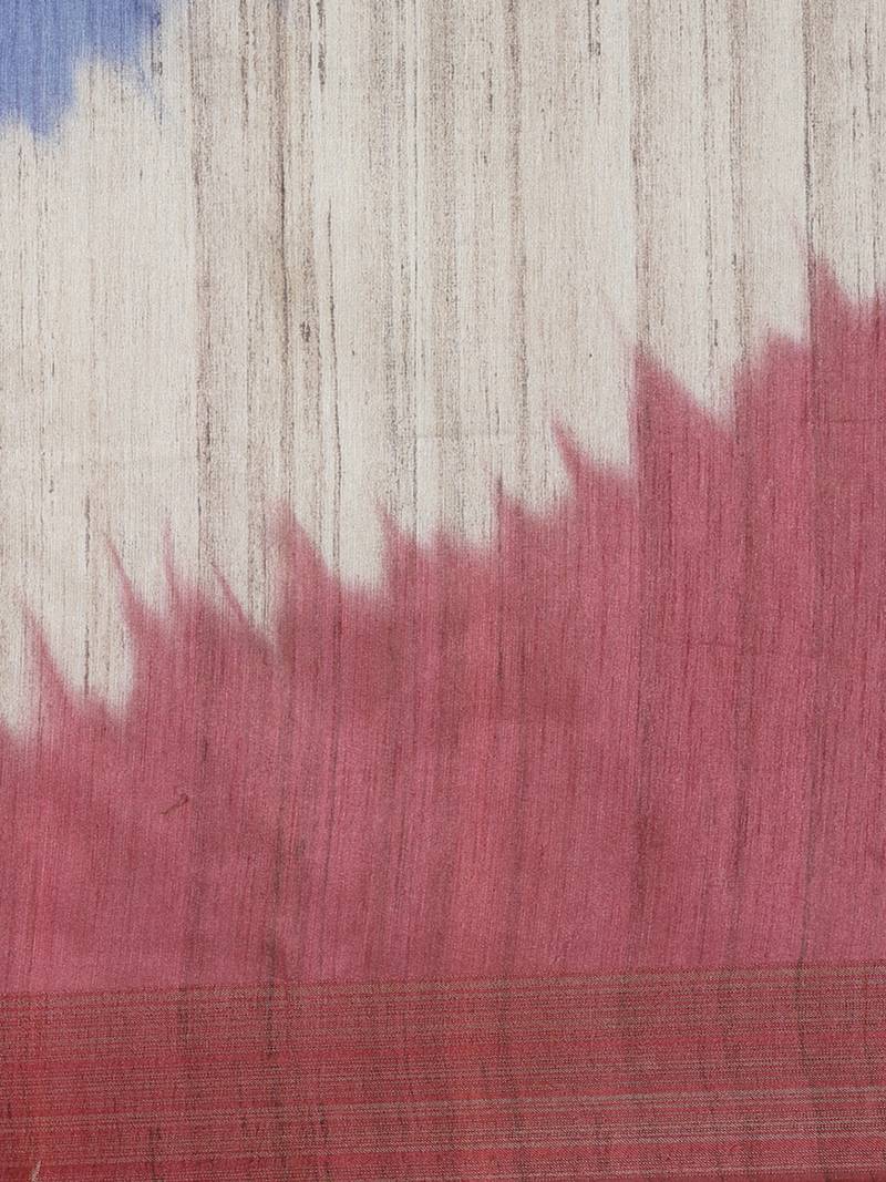 CLASSICATE from the house of The Chennai Silks Maroon Printed Jute Cotton Saree With Running Blouse