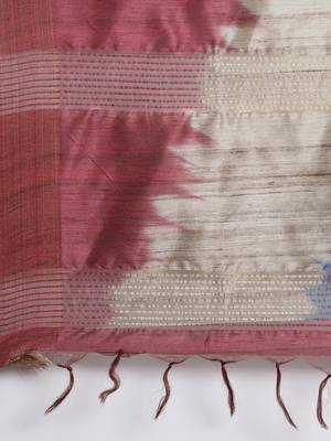 CLASSICATE from the house of The Chennai Silks Maroon Printed Jute Cotton Saree With Running Blouse 5