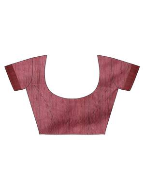 CLASSICATE from the house of The Chennai Silks Maroon Printed Jute Cotton Saree With Running Blouse 6