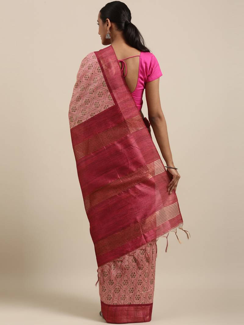 CLASSICATE from the house of The Chennai Silks multicolor Printed Jute Cotton Saree With Running Blouse