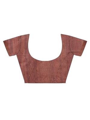 CLASSICATE from the house of The Chennai Silks Peach Printed Jute Cotton Saree With Running Blouse 6