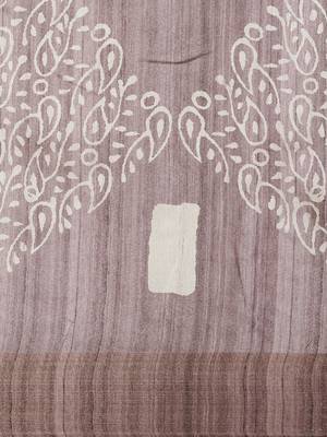 CLASSICATE from the house of The Chennai Silks Brown Printed Jute Cotton Saree With Running Blouse 4