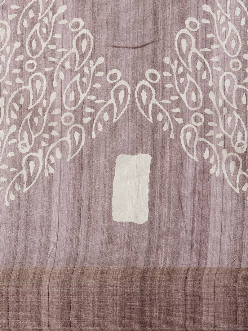 CLASSICATE from the house of The Chennai Silks Brown Printed Jute Cotton Saree With Running Blouse