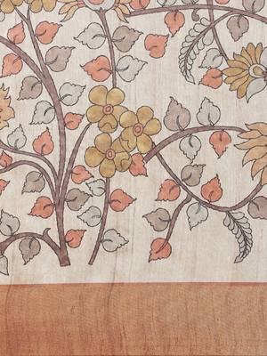 CLASSICATE from the house of The Chennai Silks Beige Printed Dupion Saree With Running Blouse 4
