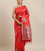 CLASSICATE from the house of The Chennai Silks Red Dupion Saree With Running Blouse