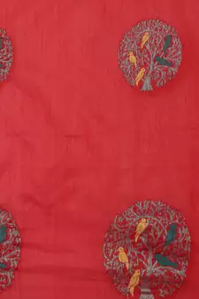 CLASSICATE from the house of The Chennai Silks Red Dupion Saree With Running Blouse