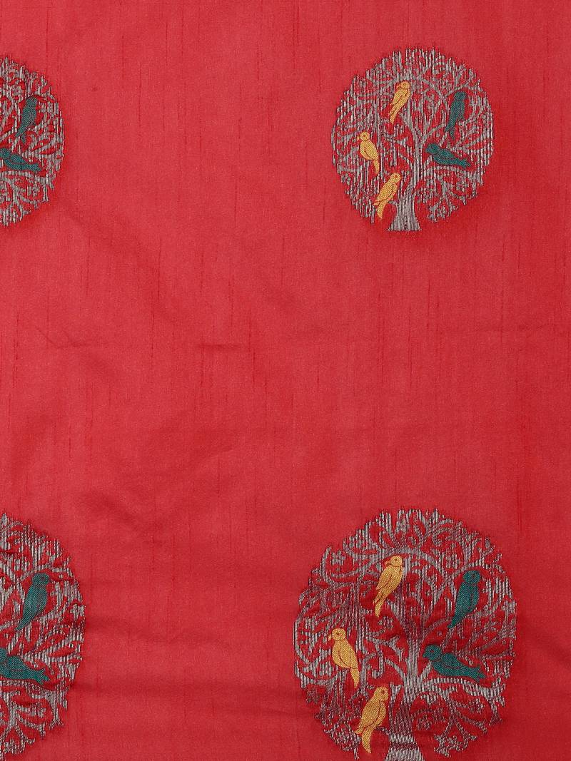 CLASSICATE from the house of The Chennai Silks Red Dupion Saree With Running Blouse