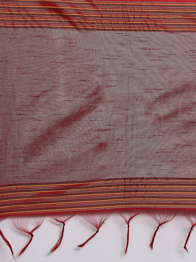 CLASSICATE from the house of The Chennai Silks Red Dupion Saree With Running Blouse