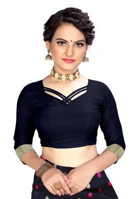 Pure Cotton Dhakai Jamdani Saree  with blouse(Navy) 5
