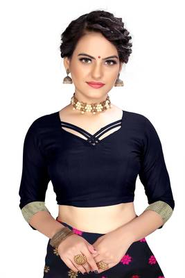 Pure Cotton Dhakai Jamdani Saree  With BlouseNavy   5