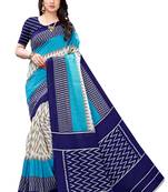 CLASSICATE from the house of The Chennai Silks Cream Printed Soft Litchi Saree With Running Blouse