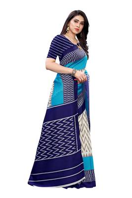 CLASSICATE from the house of The Chennai Silks Cream Printed Soft Litchi Saree With Running Blouse 2
