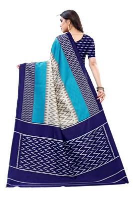 CLASSICATE from the house of The Chennai Silks Cream Printed Soft Litchi Saree With Running Blouse 4