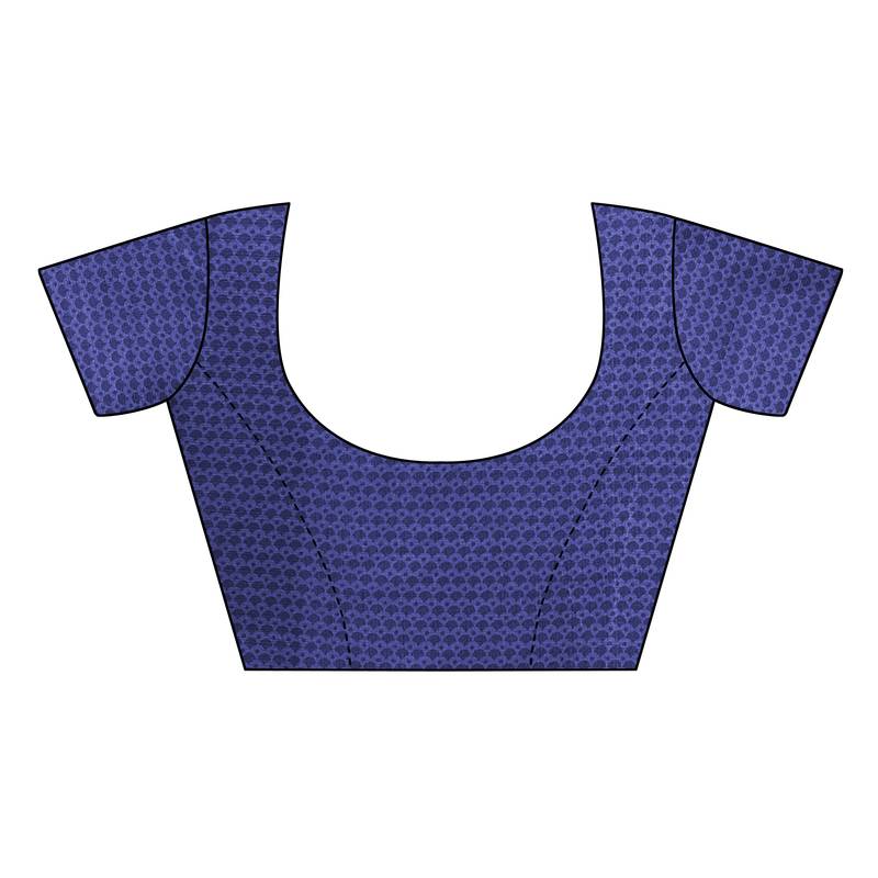 CLASSICATE from the house of The Chennai Silks Navy Blue Printed Soft Litchi Saree With Running Blouse