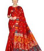 Pure Cotton Dhakai Jamdani Saree  With BlouseRed  