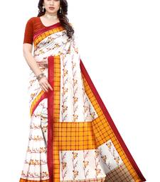 CLASSICATE from the house of The Chennai Silks Off White Printed Soft Litchi Saree With Running Blouse