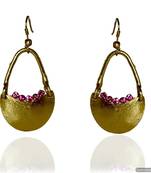 Kshitij Jewels Pink Stone Studded Golden Basket Earrings