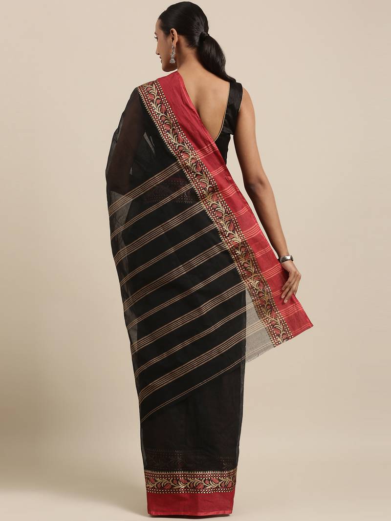 CLASSICATE from the house of The Chennai Silks Black Tangail Bengal Cotton Saree