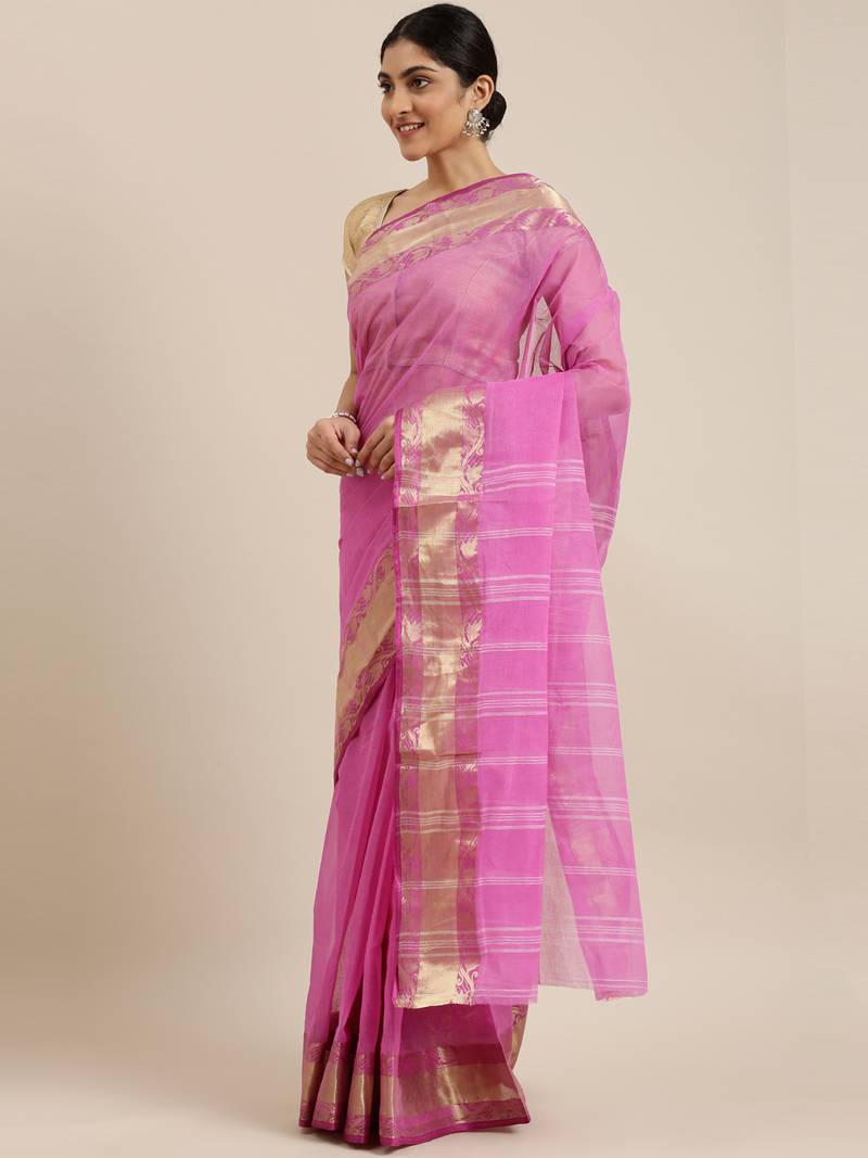 CLASSICATE from the house of The Chennai Silks Purple Tangail Bengal Cotton Saree