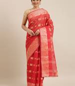 CLASSICATE from the house of The Chennai Silks Red Tangail Bengal Cotton Saree
