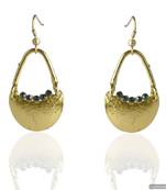 Kshitij Jewels Green Stone Studded Golden Basket Earrings