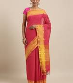 CLASSICATE from the house of The Chennai Silks Red Handloom South Cotton Saree With Running Blouse