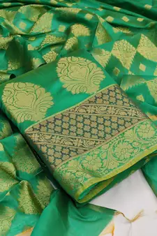Green woven jacquard salwar
