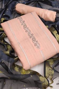 Light-peach thread faux chanderi salwar