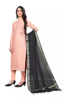 Light-peach thread faux chanderi salwar