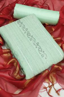 Light-green thread faux chanderi salwar