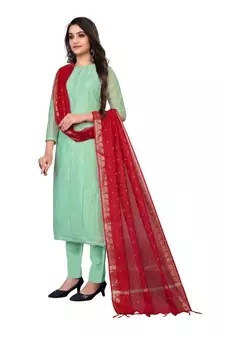 Light-green thread faux chanderi salwar