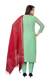 Light-green thread faux chanderi salwar