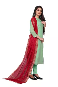 Light-green thread faux chanderi salwar