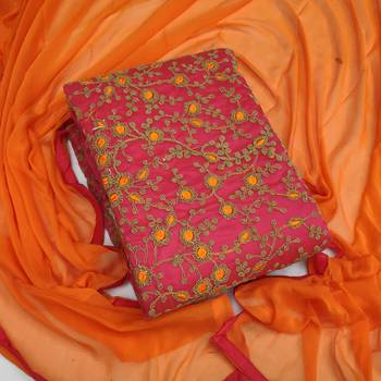 Pink embroidered faux chanderi salwar 1