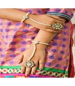 Adjustable Designer Slave Ring Bracelet With Pearl Chain